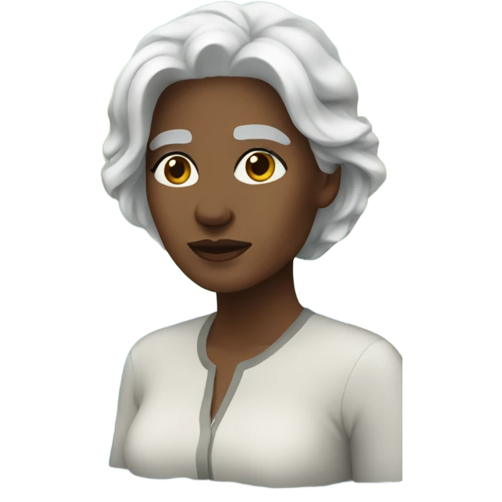 white-haired short woman by the water emoji