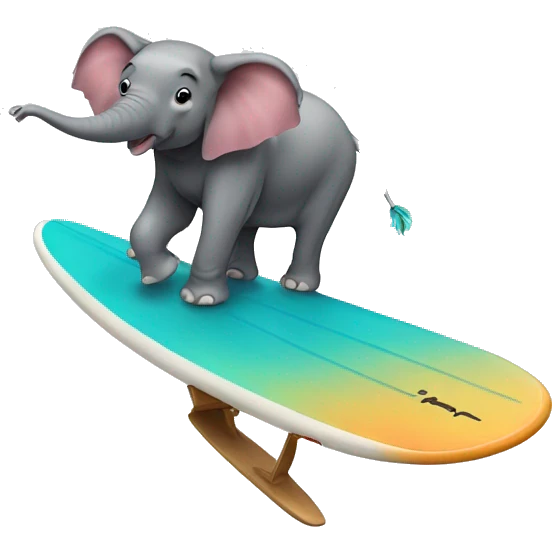 Elephant on a surfboard emoji