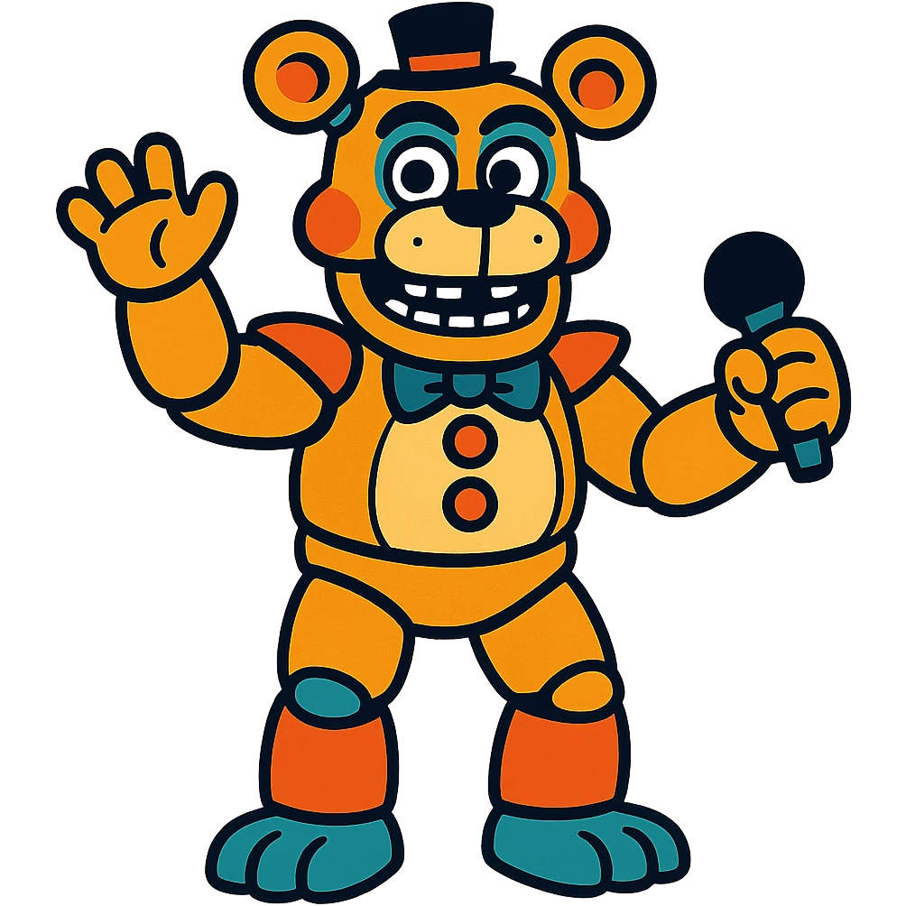 vibrant toon style animatronic bear inspired by Five Nights at Freddy's emoji