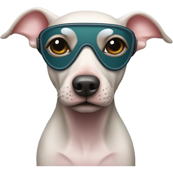 American Hairless Terrier with Swimming Mask emoji