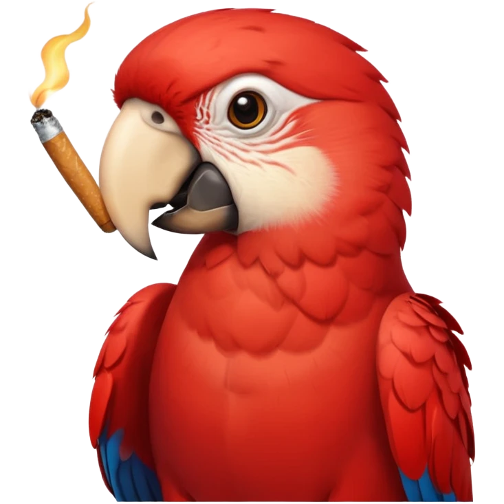 red parrot smoking emoji