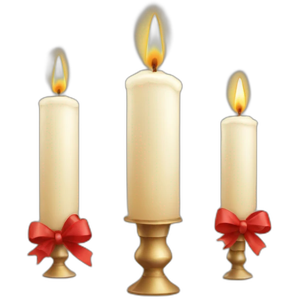 christmas candles with decor emoji