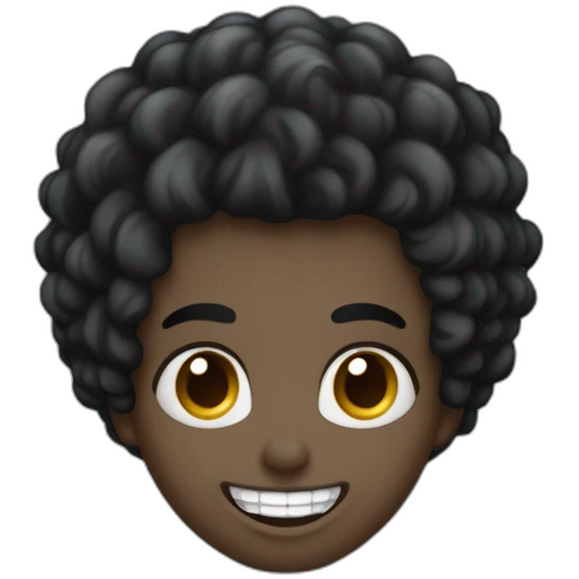 Un jeune congolais, les cheveux bleus et qui a das dents de vampire. emoji