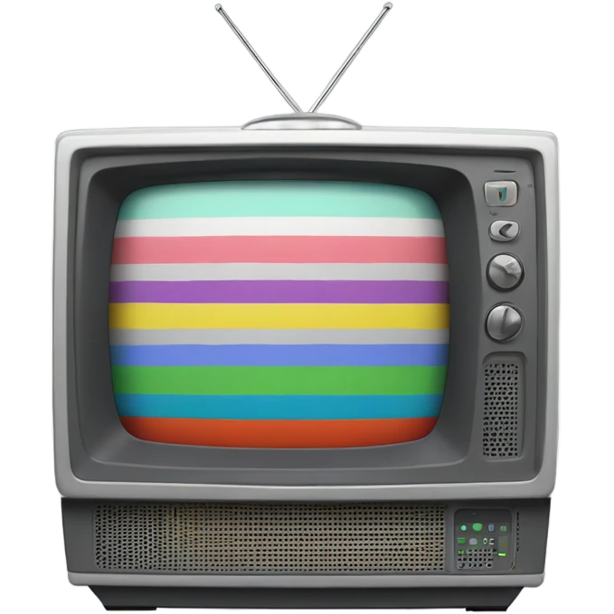 Gray Television with vertical smpte color bars emoji