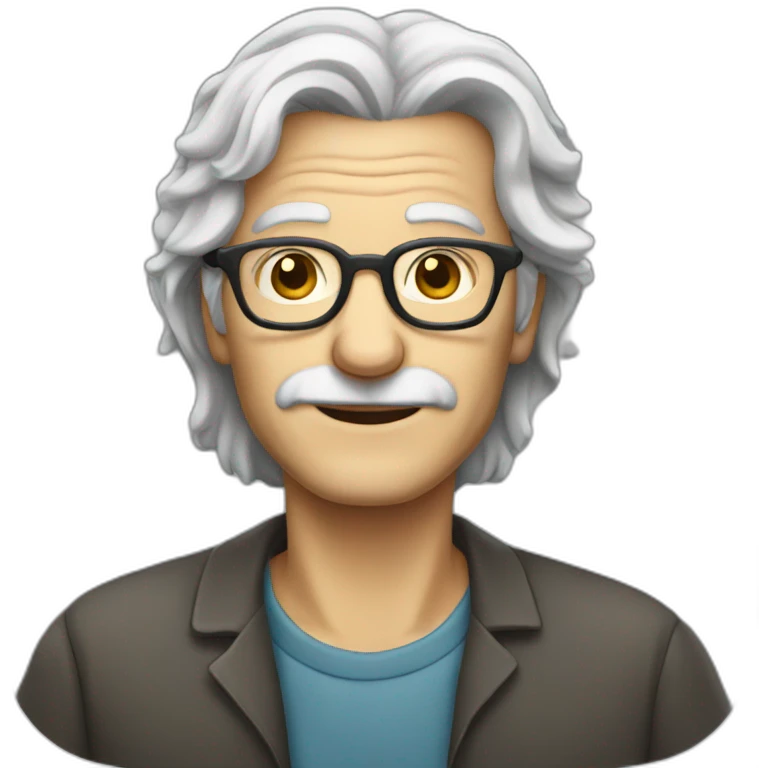 white old man with glasses an long grey hair emoji