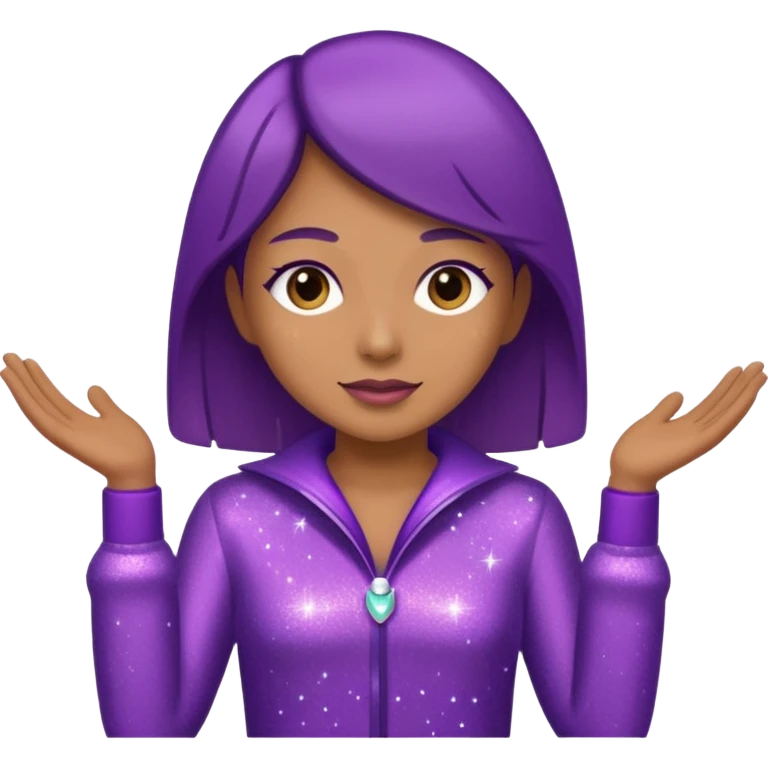 supervisor wearing glitter purple glittery clothes emoji