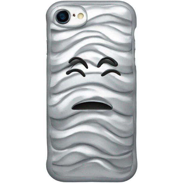 iphone with silver wavy case emoji