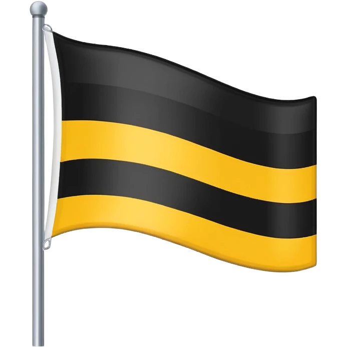 3 stripe horizontal flag with the colors in order Yellow, white and black emoji