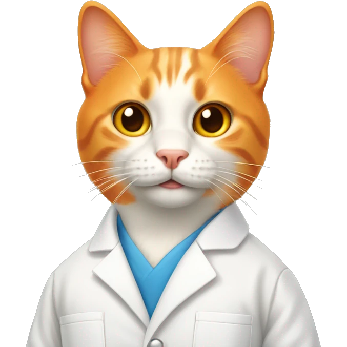 Orange cat wearing a lab coat  emoji