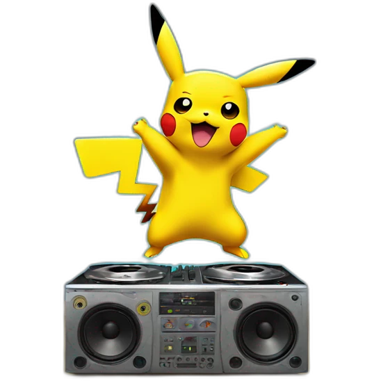 pikachu dancing on soundsystem emoji