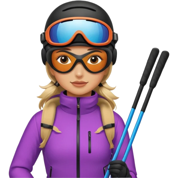 woman with ski emoji