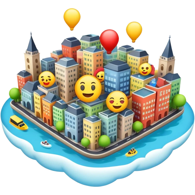Emoji around city emoji