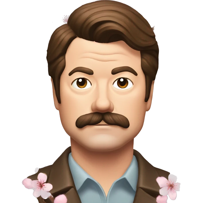 Ron Swanson Leslie Knope cherry blossoms  emoji