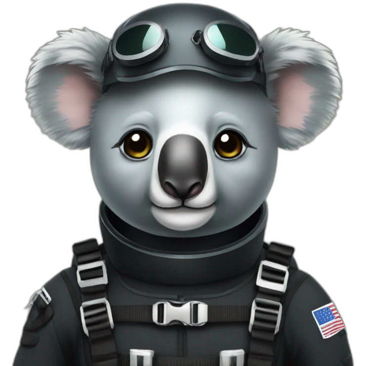 koala in black diving suit emoji