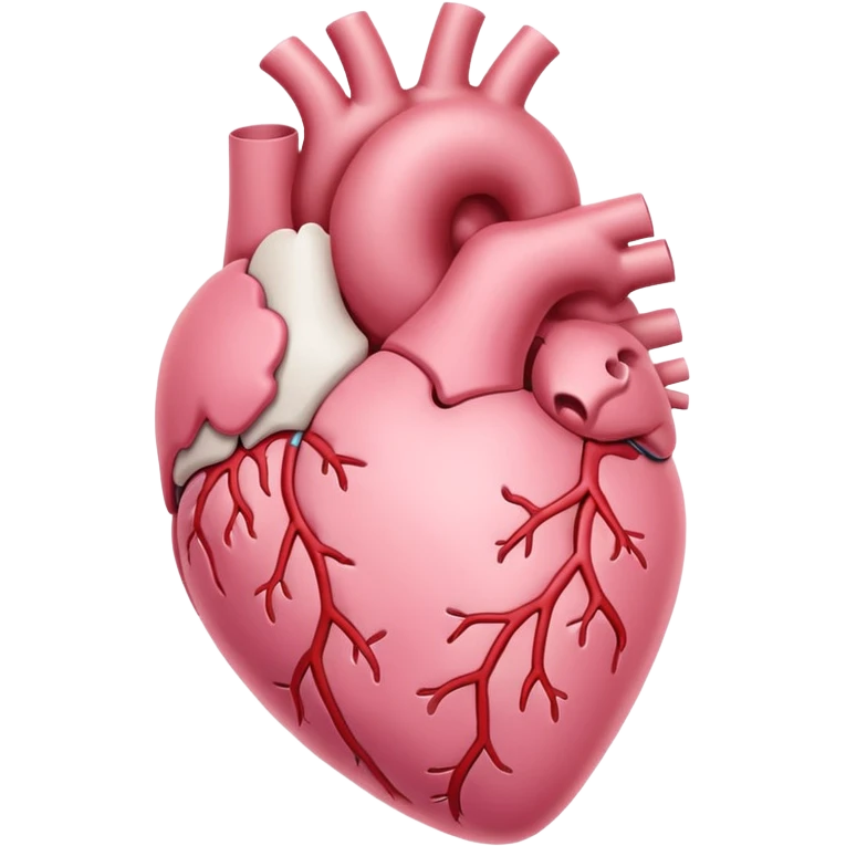 soft pastel pink anatomic heart with subtle white highlights emoji