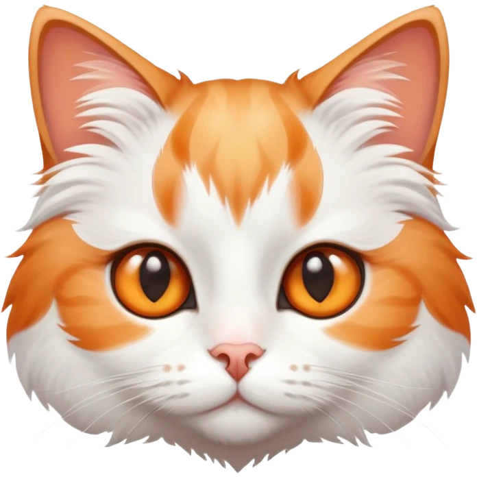White and orange cat being cute emoji
