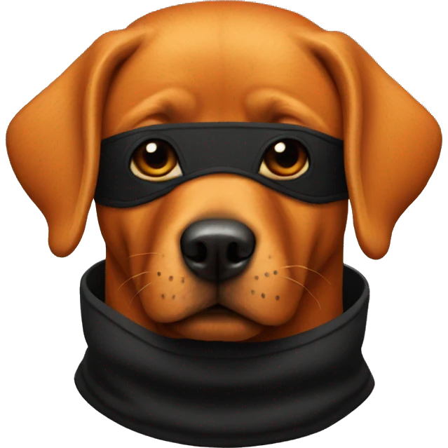 ORANGE dog with BLACK balaclava emoji