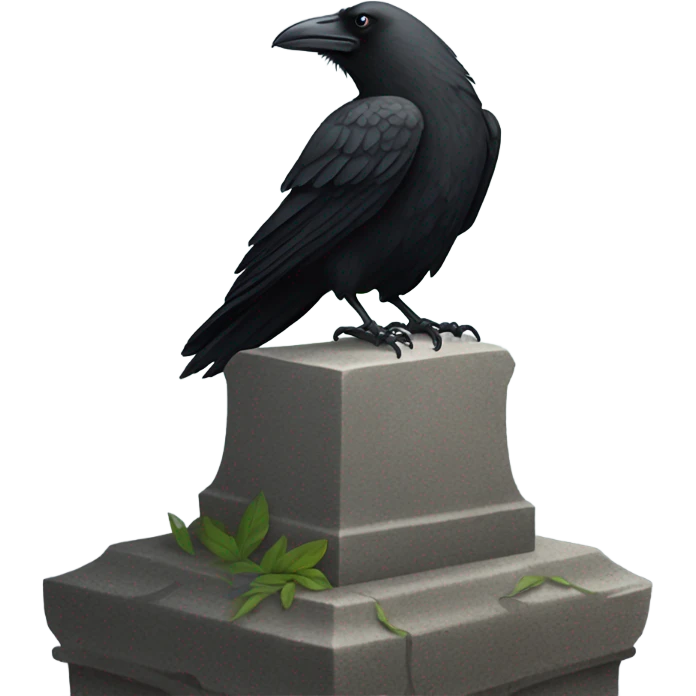 crow sitting on a dark grave emoji