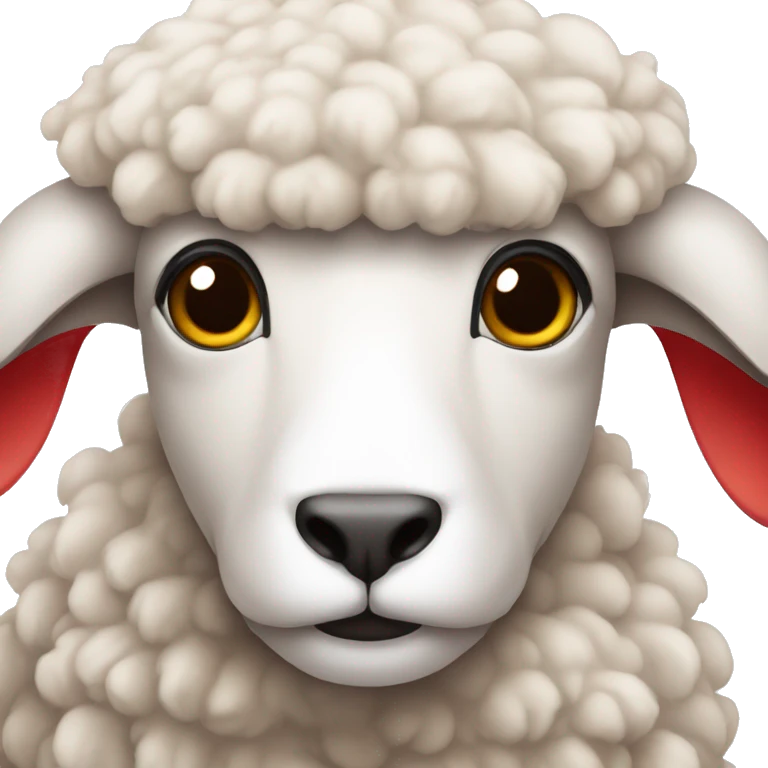 Mouton avec yeux rouge emoji