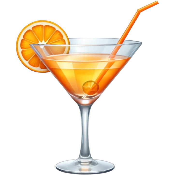 A sophisticated drink with a piece of fruit hanging from it. emoji
