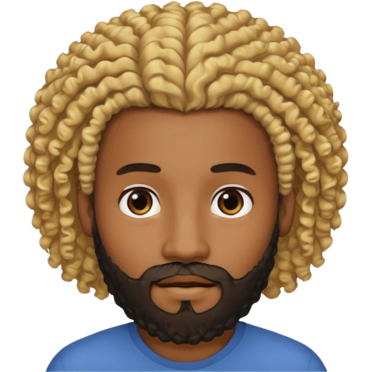 Black man with curly blonde hair and a black beard emoji
