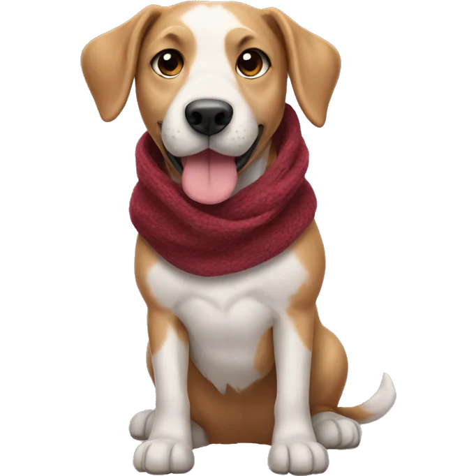Dog wearing scarf emoji