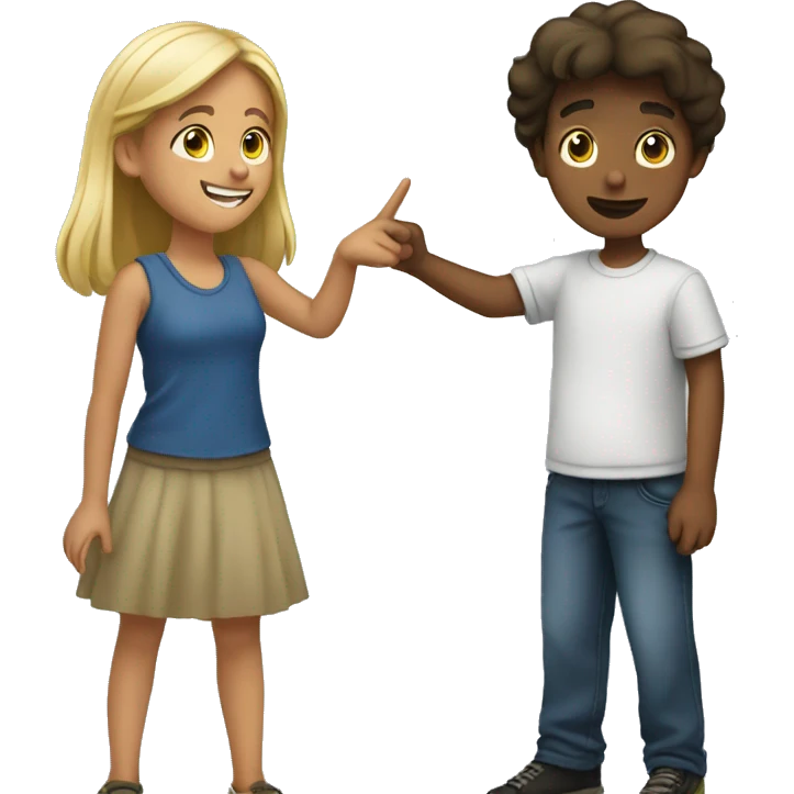 girl pointing at boy emoji