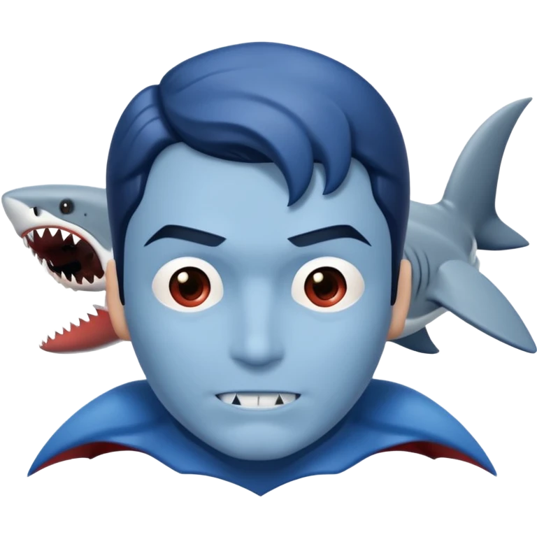 Shark super man emoji