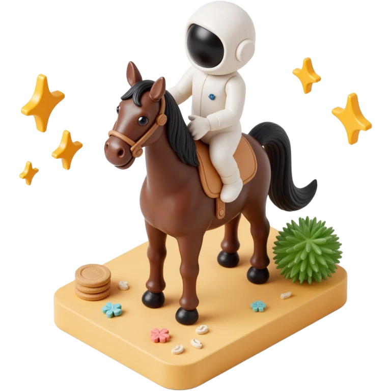astronaut on horseback with stars in background emoji
