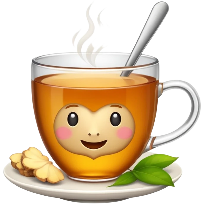 cup of tea with ginger root emoji