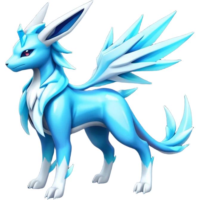 dialga-suicune-Glaceon-hybrid, full body emoji