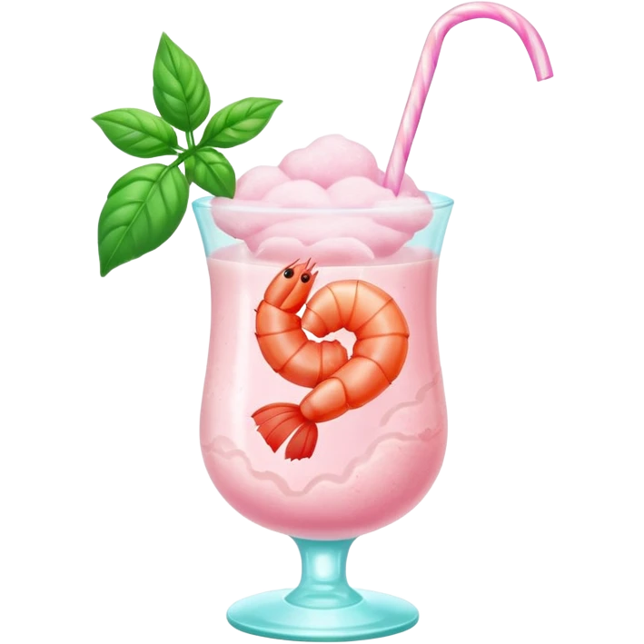 Shrimp drink with basil and Cotten candy in it emoji