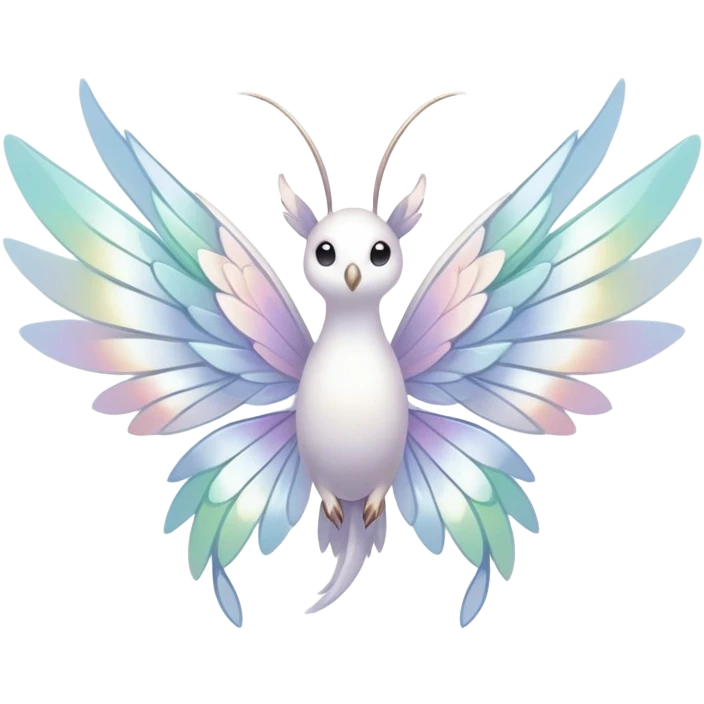 Iridescent white pale wings-ears, fairy-like-fakemon-creature  emoji