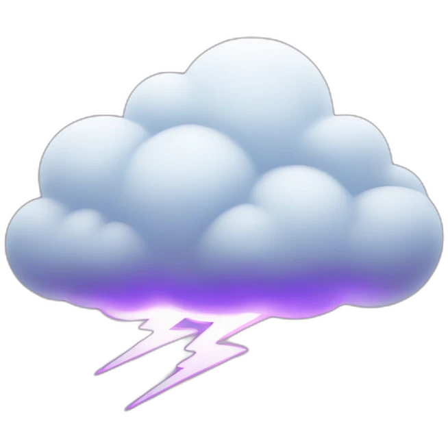 cloud with purple lightning emoji