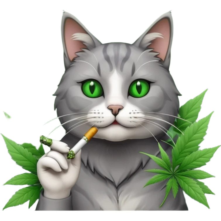 Un gato fumando un porro emoji