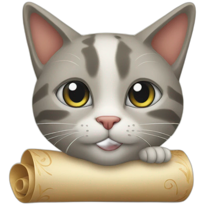 cat with scroll emoji