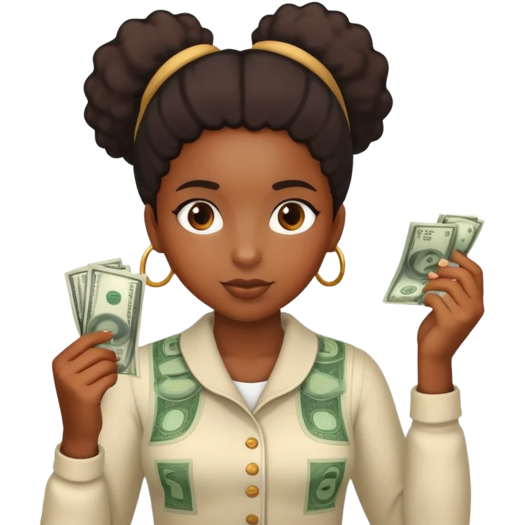 Black girl counting money  emoji
