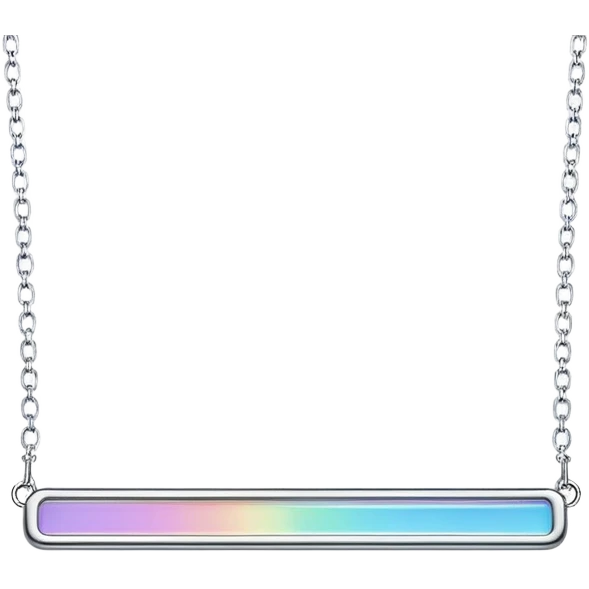 Iridescent horizontal bar necklace  emoji