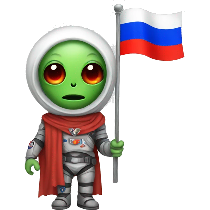 Alien with a Russian flag  emoji