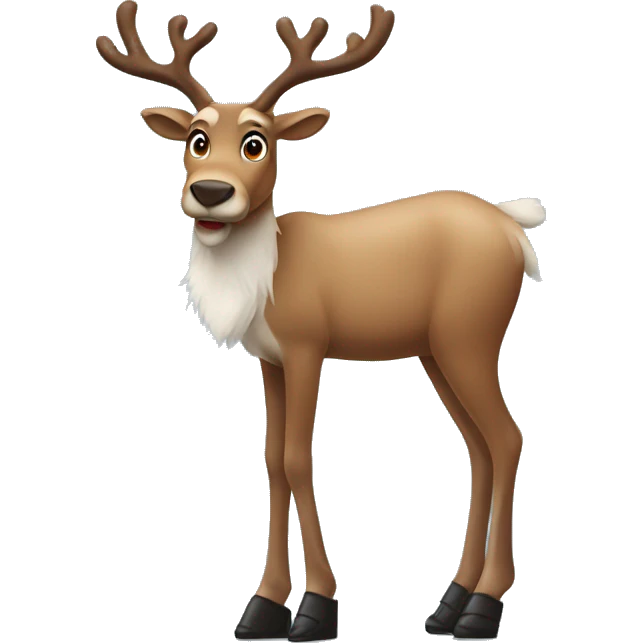 Reindeer wearing big shoes emoji