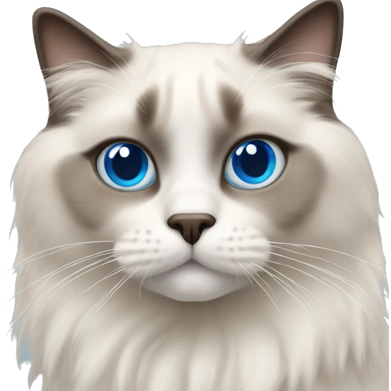 Ragdoll cat with blue eyes emoji