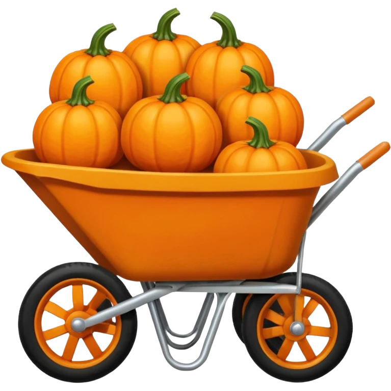 Mini pumpkins in a wheelbarrow emoji