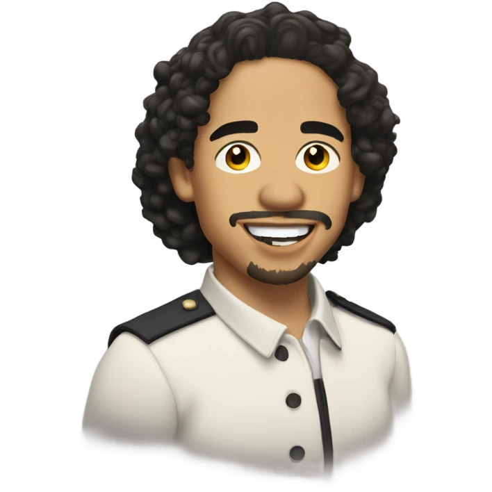 Anthony Ramos with facial hair smiling emoji