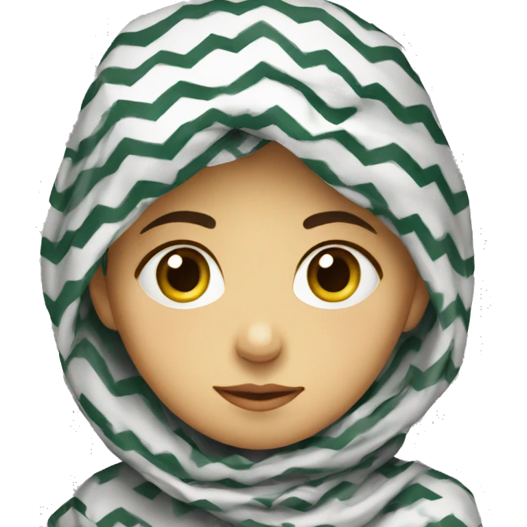 A sad Palestinian child wearing a keffiyeh emoji