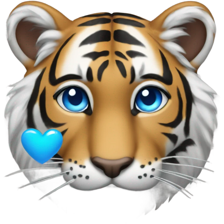 Tiger with blue heart emoji
