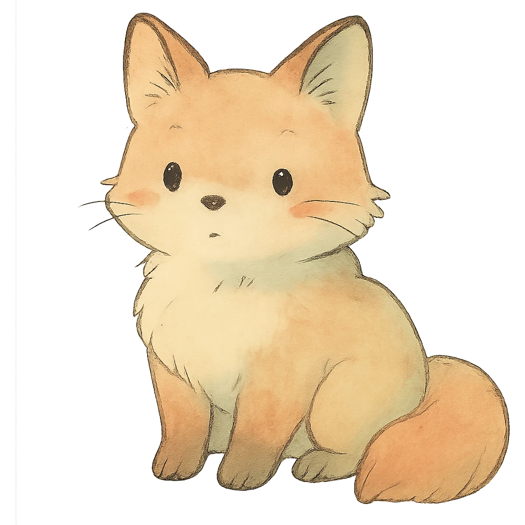 ghibli style animal with soft colors emoji