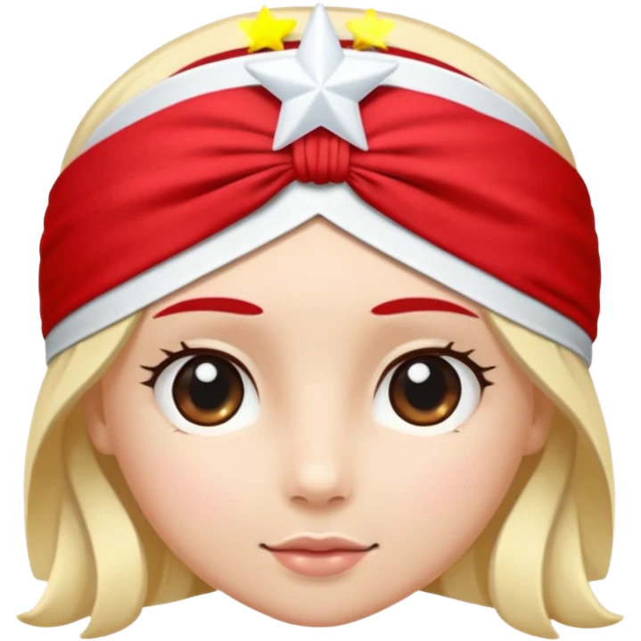 red headband with a white star on the headband emoji