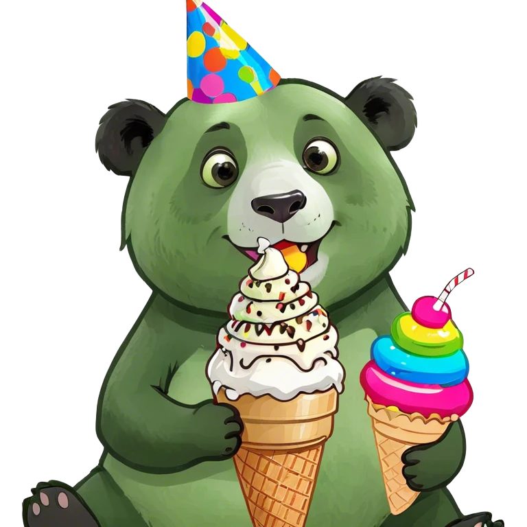 Panda eating ice cream emoji