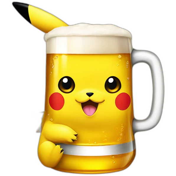Pikachu drink beer emoji