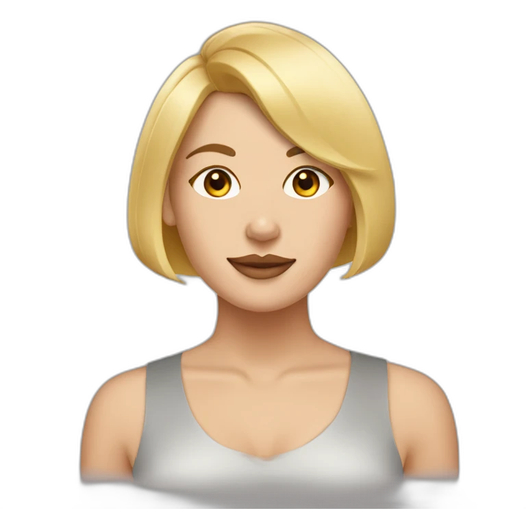 Blond lady with bob haircut flanked by two pitbulls emoji